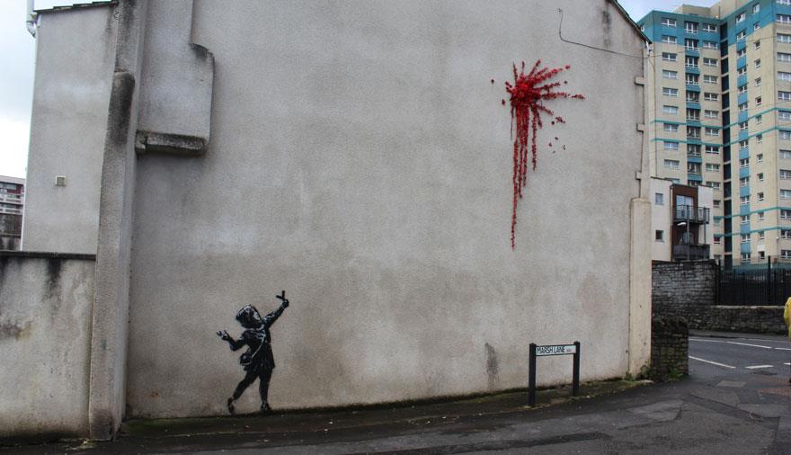 Banksy Valentine's Day Mural in Barton Hill Bristol