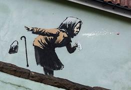 Banksy Aachoo! mural in Totterdown