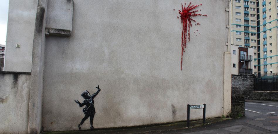 Banksy's Valentine's Day Mural in Barton Hill