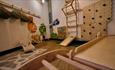 Children's indoor play area and climbing wall