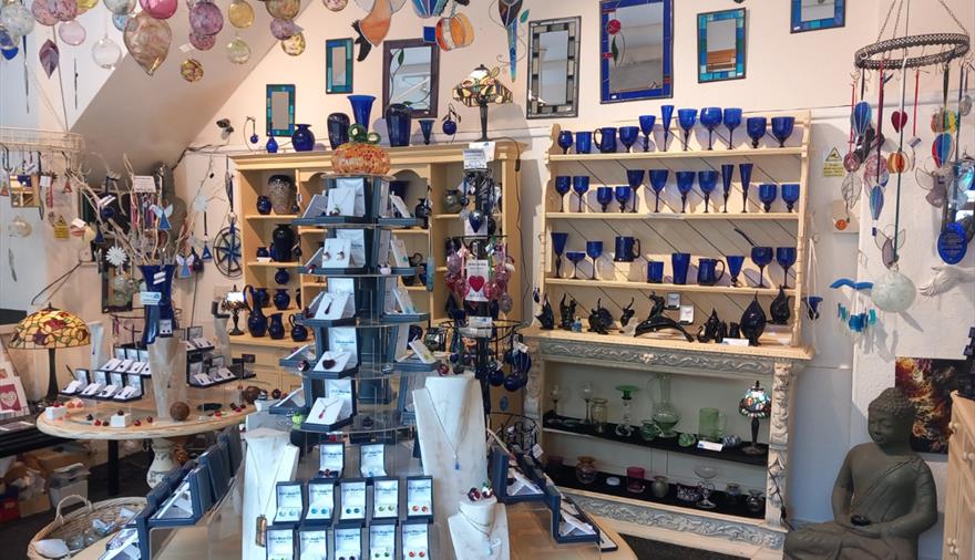Bristol Blue Glass jewellery and shop display