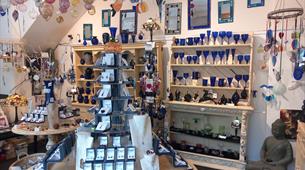 Bristol Blue Glass jewellery and shop display 