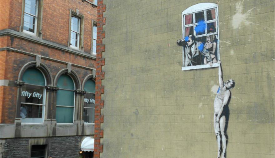 Banksy Grafitti Well-Hung Lover Bristol