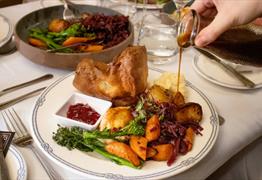 Close up of Sunday Roast at the SS Great Britain