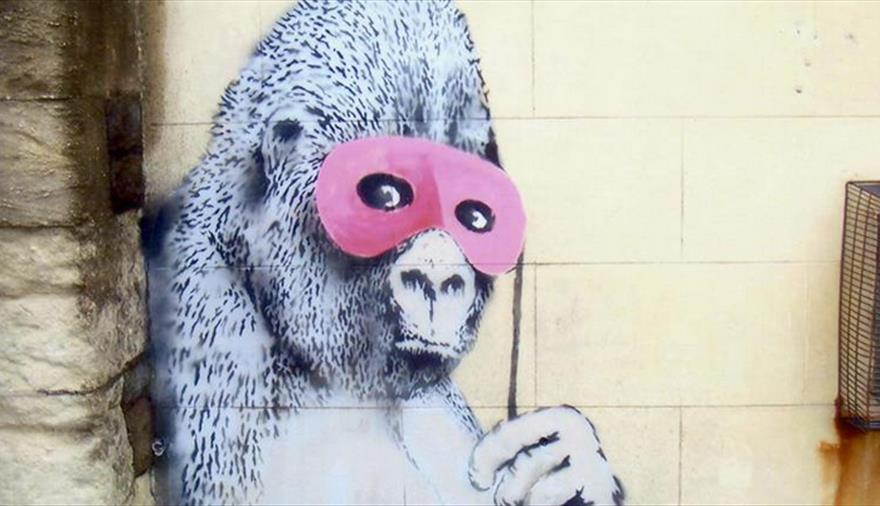 Banksy Graffiti Masked Gorilla