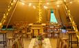 The interior of The Tipi at Tortworth Court