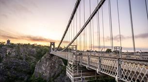 The historic iron chains of the Clifton Suspension Bridge