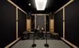 Recording studio with instruments