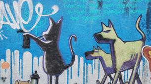 Banksy Graffiti Cat and Dog Bristol