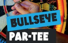 Poster advertising 'Bullseye Par-tee' at Mulligans