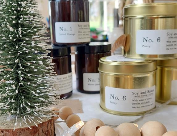 Image of some festive candles and decorations