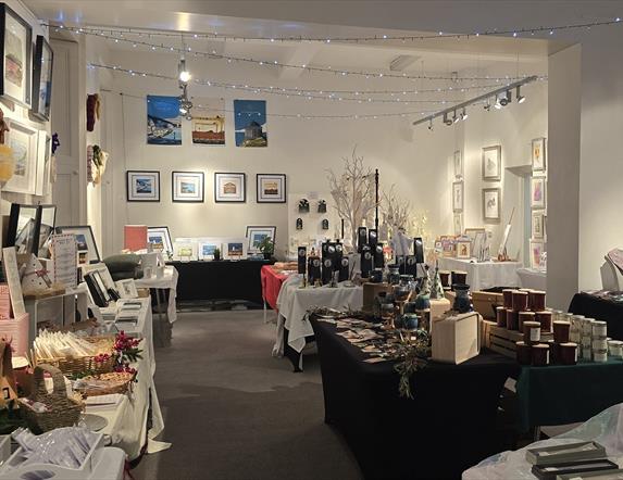 indoor market stalls at Flowefield Christmas Craft Market