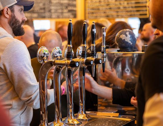Draught taps at Portrush Beer Festival