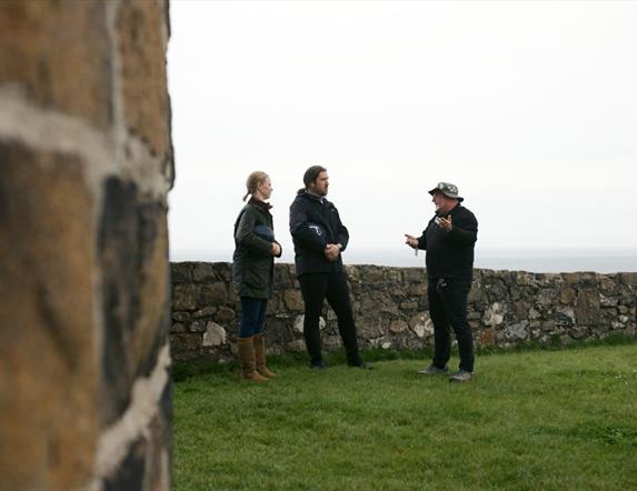 Tour group outside of Mussenden temple