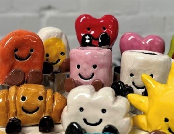 Bright Jellycat ceramic characters.