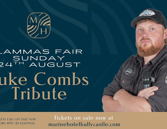 event poster for Luke Combs tribute at Marine Hotel