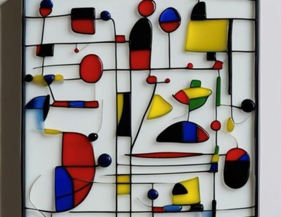 Colourful abstract glass panel