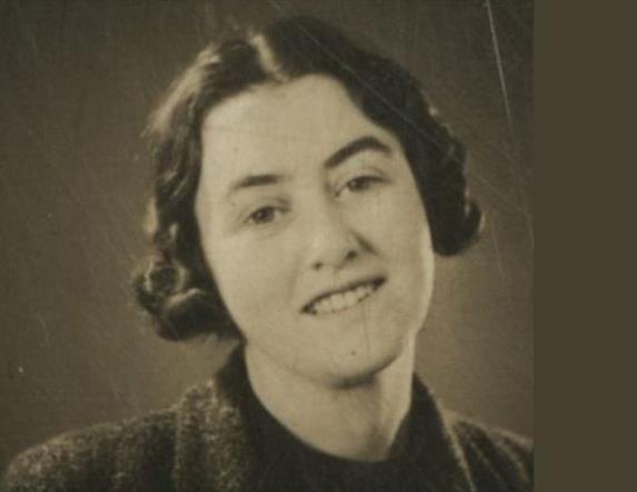 A black and white photograph of Roberta Hewitt.