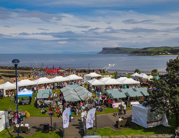 Ballycastle Seafront Market overlooking Fairhead