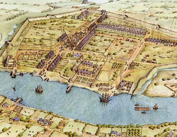 old map illustration of Coleraine and the River Bann