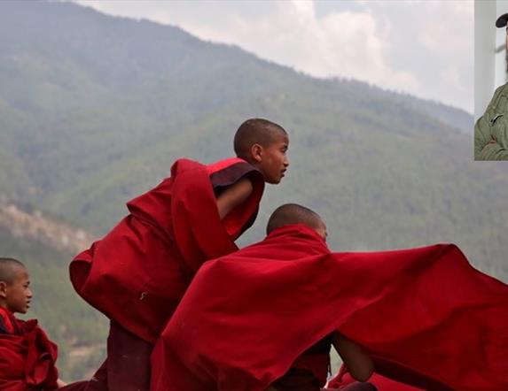 Cathal McNaughton - Young monks take a break from their studies at Changangkha Lhakhang temple in Thimphu, Bhutan.