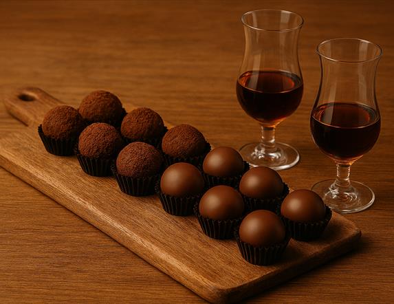 Truffles and liqueur.