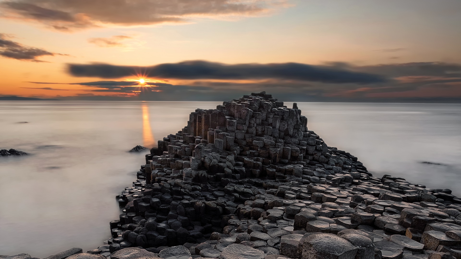 The Giant's Causeway at sunset