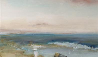 Oil painting of a coastal landscaoe