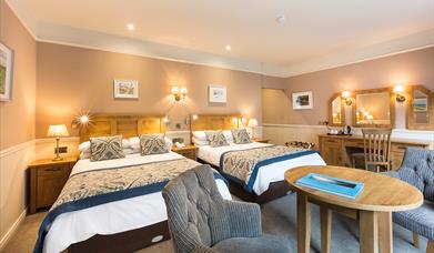 interior of double bedroom at Brown Trout Country Inn