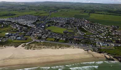 aerial view of the village of Castlerock, Northern Ireland