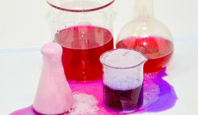 Mosaic tiles and craft scissors, with turtle, rabbit, bear and kitten cartoon characters