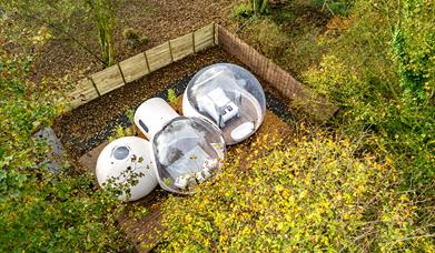 aerial view of Bubble dome at Cromore Retreat