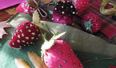 little fabric strawberry decorations 