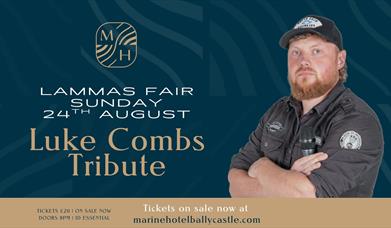 event poster for Luke Combs tribute at Marine Hotel