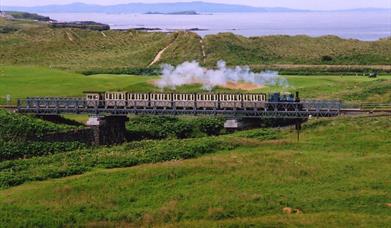 Steam train on the Causeway Heritage Railway line