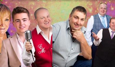 a collage of musical artists performing at Christmas Country with the Stars in December 2026 at Roe Valley Arts & Cultural Centre