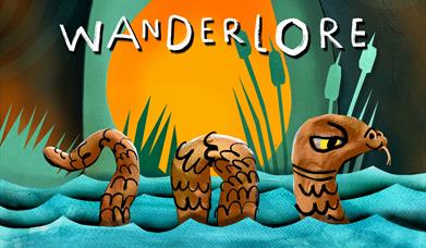 a cartoon snake in a lake