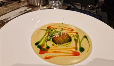 soup dish on a restaurant's table