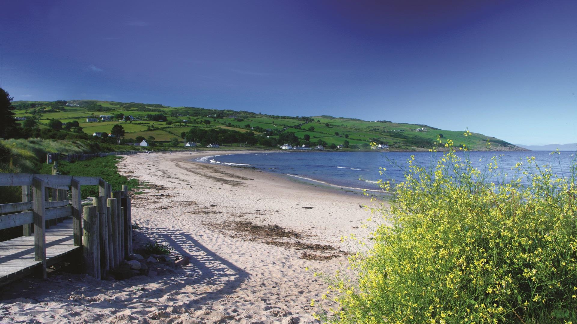 Cushendun Beach on a clear day