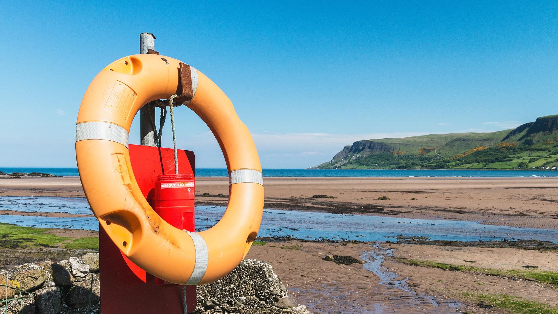 Life ring on Waterfoot Beach
