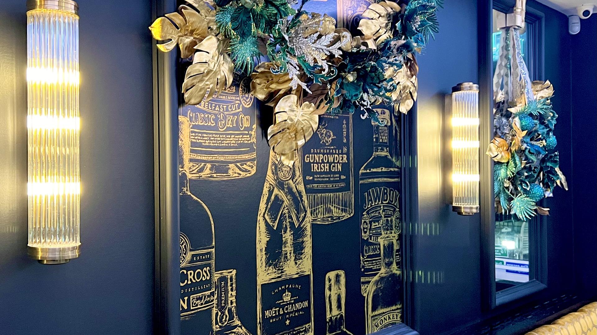 interior or lounge at Elephant Rock Hotel, decorated with a Christmas garland