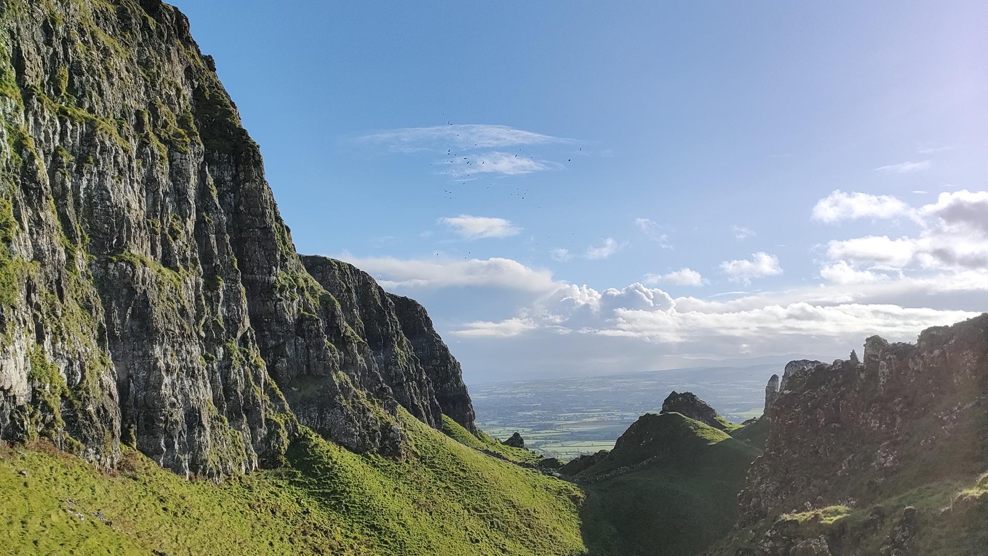 Cliffs of Binevenagh under a blue sky