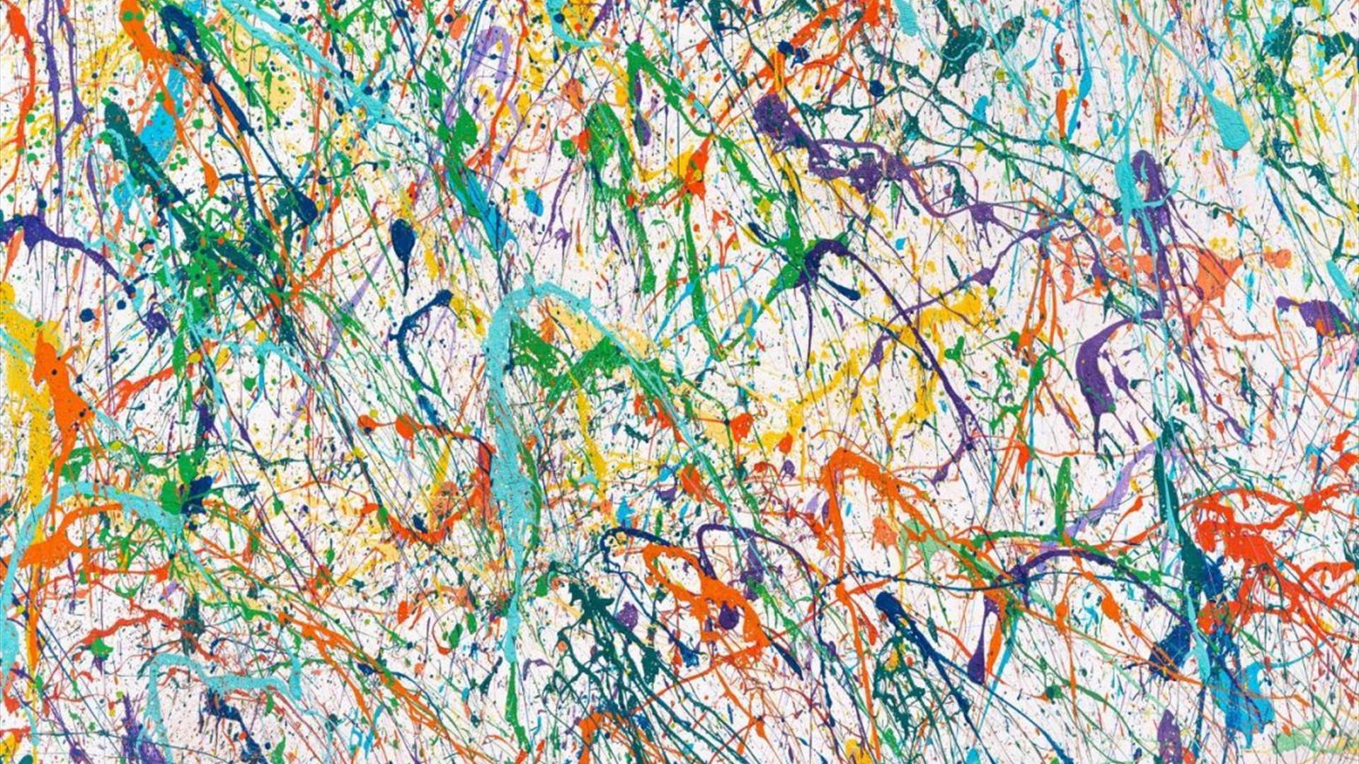 a jackson pollock inspired splash of vivid colours