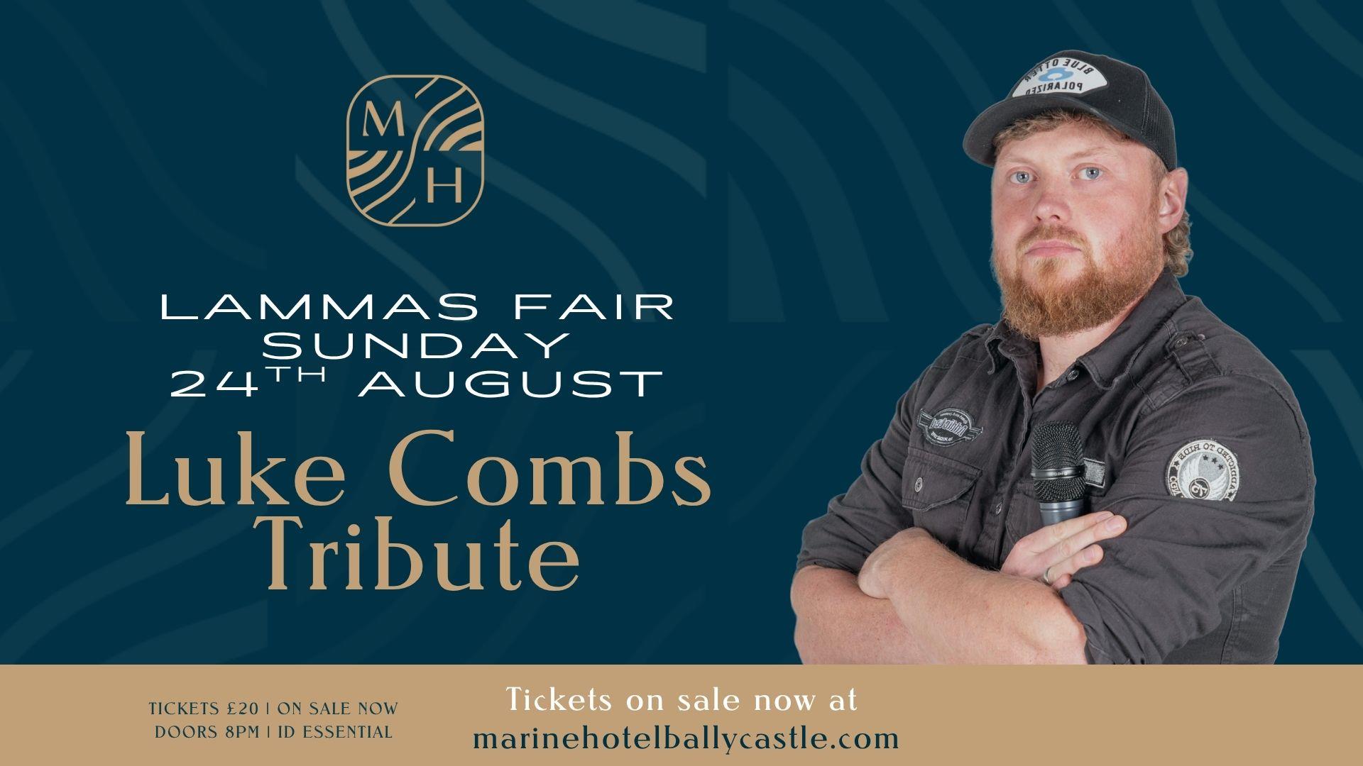event poster for Luke Combs tribute at Marine Hotel