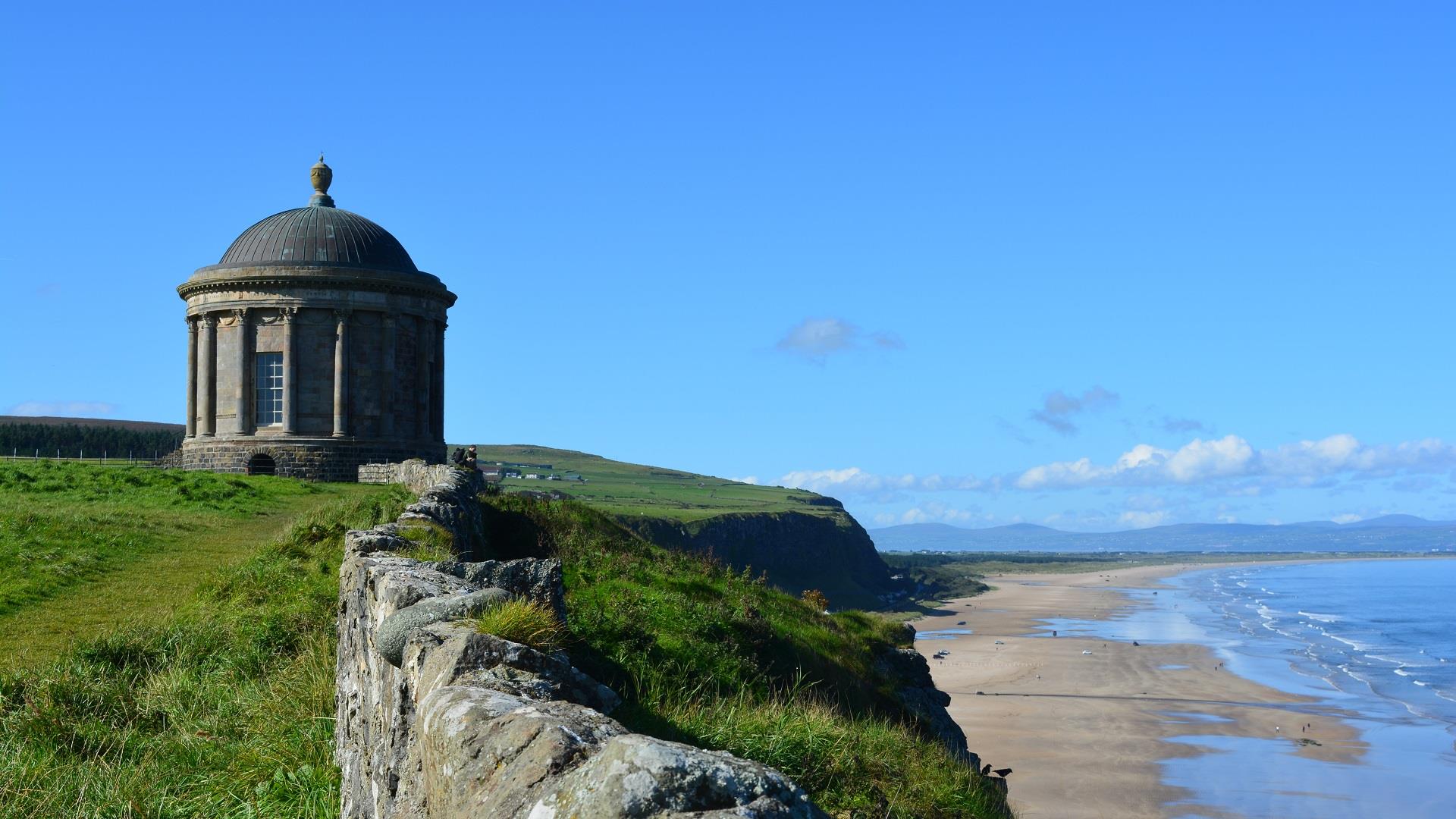 Mussenden Temple overlooking Downhill Beach