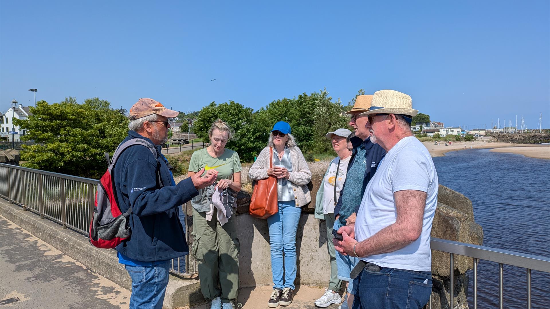 6 people with Tour Guide at Ballycastle Seafront