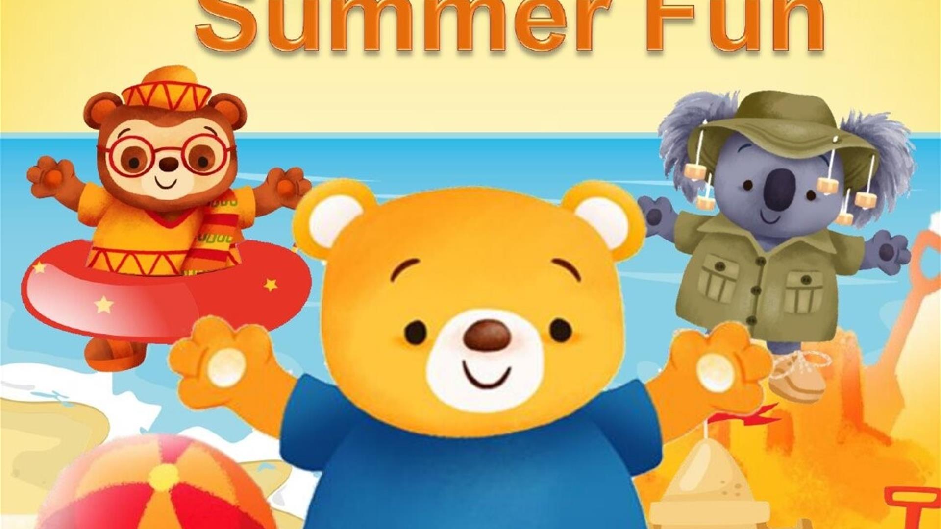 Image shows cartoon characters at the beach