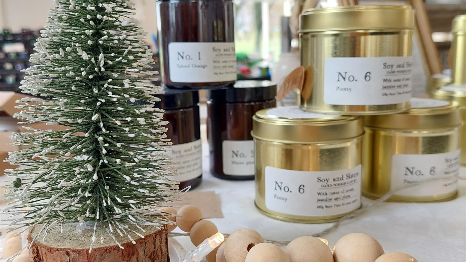 Image of some festive candles and decorations