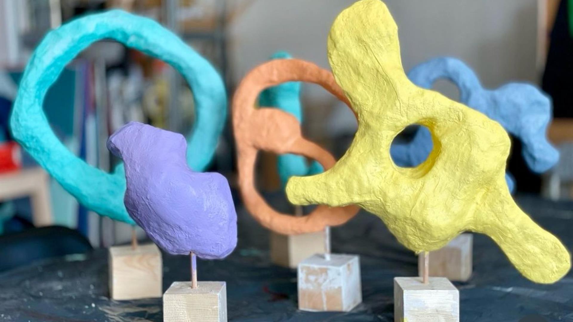 colourful creative sculptures by children