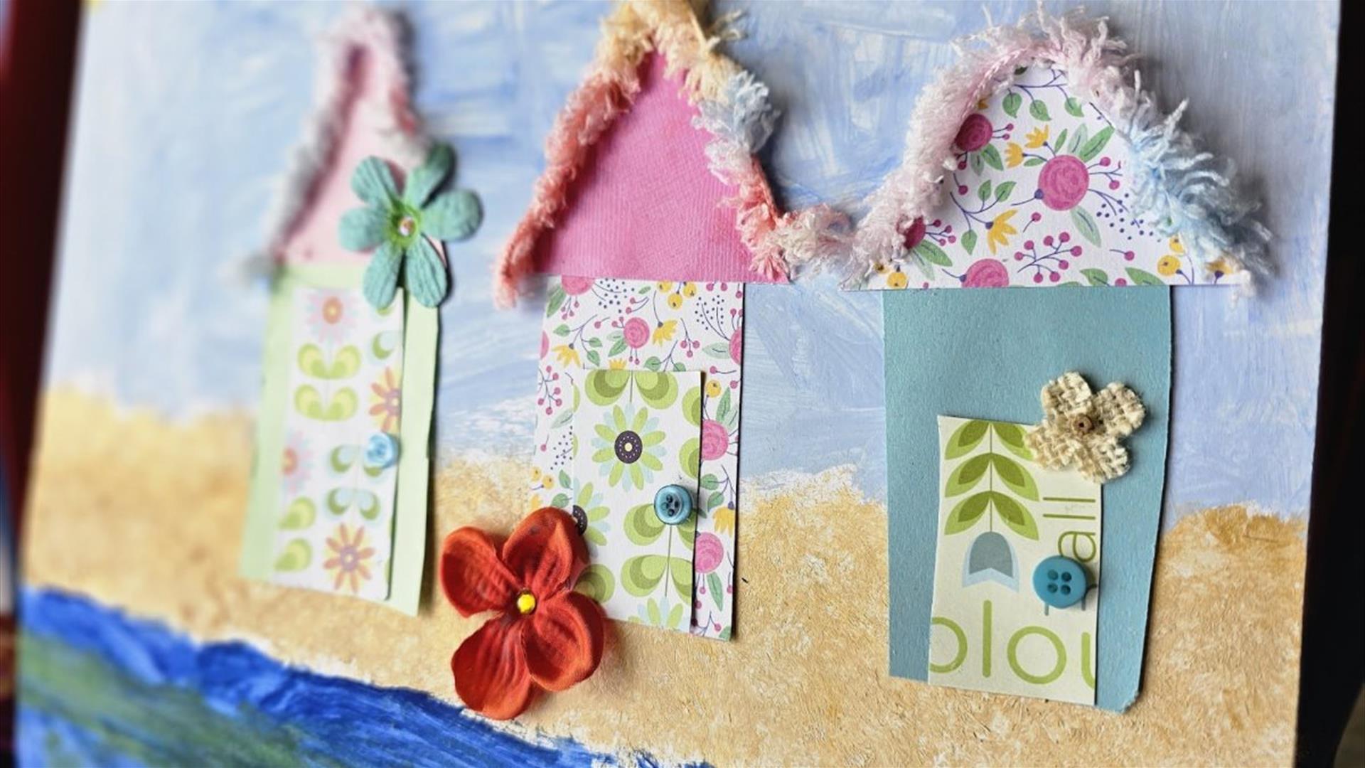 canvas beach huts in a range of colours